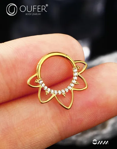 Miniatura 8 de OUFER Joyería para Piercing Daith, Aretes Daith de Acero Inoxidable 316L, Arete de Aro Daith con Diseño de CZ Transparente 16G, Joyería