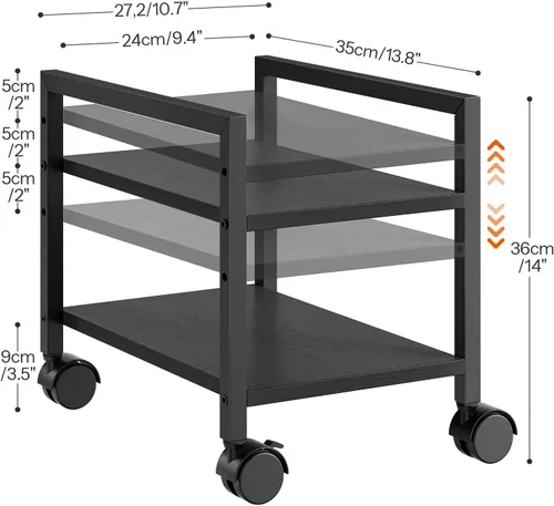 Miniatura 4 de HOOBRO Soporte para PC, soporte de torre de PC de 2 niveles que se adapta a la mayoría de torres de computadora, soporte de CPU para piso, altura
