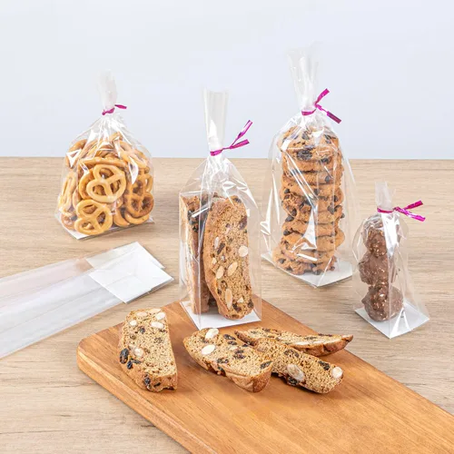 Miniatura 5 de Bag Tek - Restaurantware - Bolsas de celofán transparente sellables con calor con inserto de papel - Caja de 100 bolsas de 2 x 1.5 x 5 pulgadas