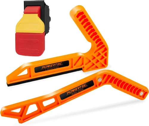 Miniatura 13 de POWERTEC Bloque de empuje y empujador para sierra de mesa, mesa de enrutador, sierra de cinta y ensambladora, asas ergonómicas, agarre máximo