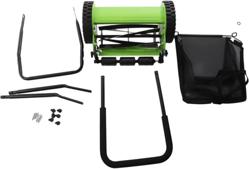 Miniatura 6 de Futchoy Cortacésped manual de 12 pulgadas con bolsa de colección de 23 litros, 5 cuchillas