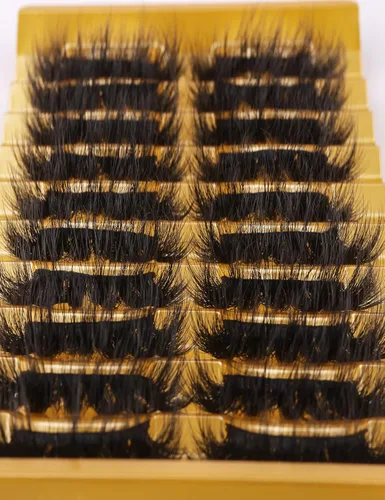 Miniatura 8 de Pestañas de visón esponjosas de aspecto natural, pestañas postizas Wispy de aspecto natural, pestañas completas 8D, pestañas de 20 mm de largo, rizo