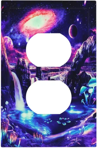Miniatura 324 de Cubiertas de placa de pared de 3 gang con interruptor de luz de triple palanca, en negro y dorado con esplendor de oro rosa, estampado floral