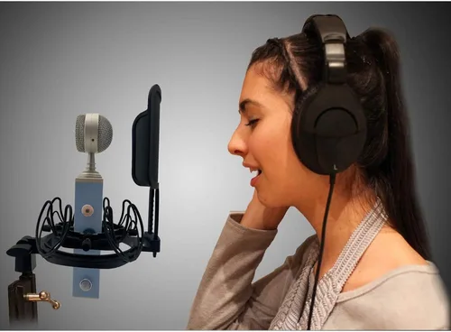 Miniatura 7 de SUUNTOK Soporte de choque de micrófono con filtro pop Soporte de choque universal para micrófonos Tamaño de 0.827-2.441 in Clip de soporte