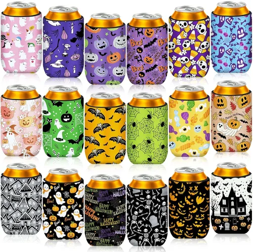 Miniatura 9 de 18 fundas plegables para enfriar latas de béisbol Insulated Neoprene, Beer Drink Beverage Can Bottle Cooler Sleeves, Sports Birthday Party