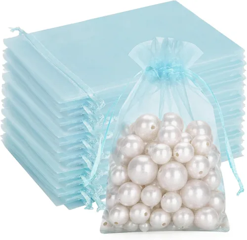 Miniatura 21 de G2PLUS Bolsas de organza moradas de 4 x 6 pulgadas, 100 bolsas de organza con cordón, bolsas de malla transparente para joyas, bolsa de regalo