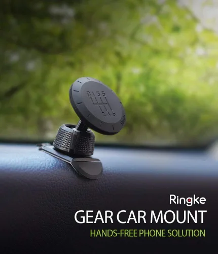 Miniatura 2 de Ringke Soporte magnético para teléfono con patrón de fibra de carbono, cerradura giratoria, imán de neodimio potente universal con rotación de 360°