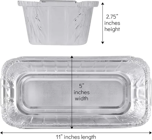 Miniatura 2 de PLASTICPRO Paquete de 25 moldes desechables de aluminio para preparar comidas, utensilios de cocina perfectos para hornear pasteles, pan, pastel