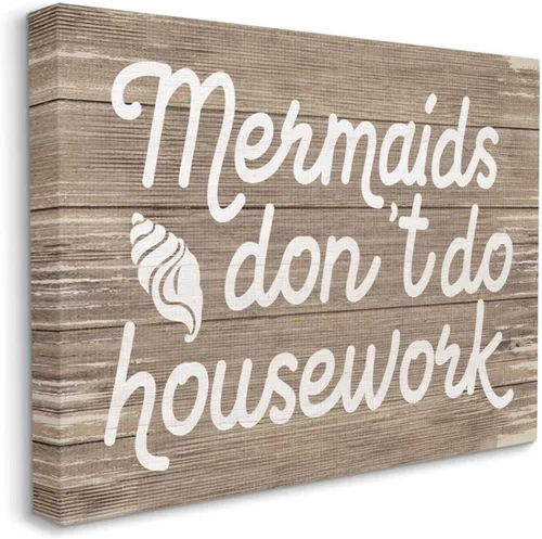 Miniatura 7 de Stupell Industries Placa de pared de Daphne Polselli con texto en inglés "Mermaids Don't Do Houseworks" (10.0 x 15.0 in) Stupell Industries 15 x