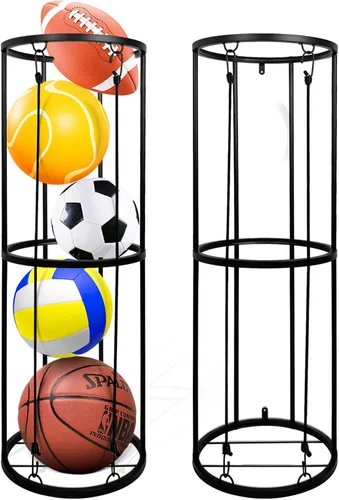 Estante de almacenamiento para pelotas de garaje, soporte de baloncesto montado en la pared, estante vertical para pelotas de fútbol, voleibol,