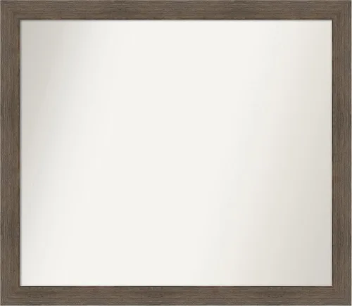 Miniatura 334 de Amanti Art Espejo de pared personalizado no biselado (24 x 27 pulgadas), marco estrecho de nogal chipre - varios tamaños personalizados - Espejo