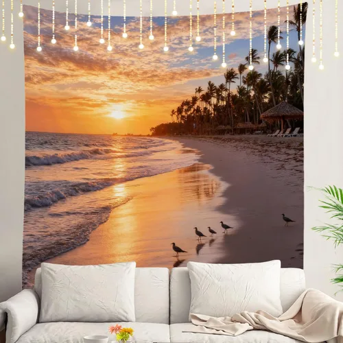 Miniatura 110 de Shrahala Tapiz de pared con paisaje de lago de otoño, bosque amarillo, para colgar en la pared, tapiz grande, decoración de fibra de poliéster