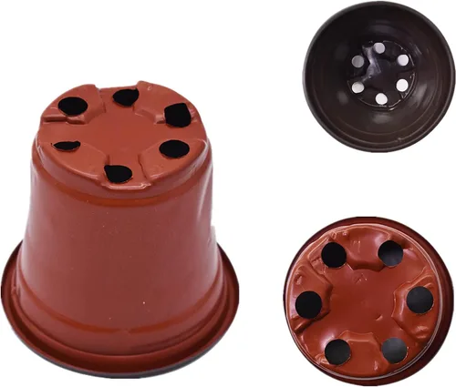 Miniatura 2 de 100 macetas de plástico para vivero, macetas de plástico reutilizables para suculentas, plántulas, esquejes, trasplante, plántulas con agujeros