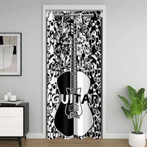Miniatura 14 de Castle Fairy Cowboy Boots Door Curtain for Doorways Privacy Bohemia Musical Guitar Doorway Curtain Western Rustic Cowgirl All Season Blackout