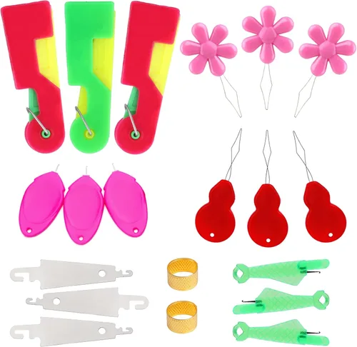 Fedmut Enhebradores de agujas para coser a mano, herramienta de enhebrador de agujas de bordar, 20 piezas para coser a mano, máquina de coser,
