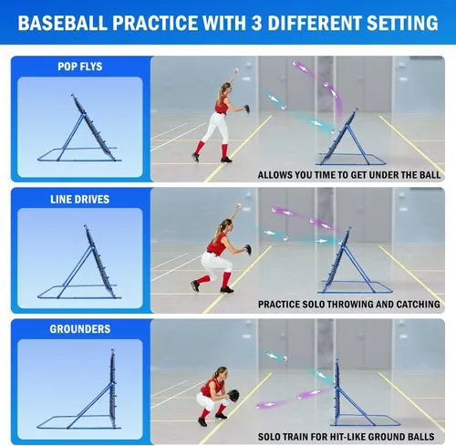 Miniatura 6 de Soccer Baseball Rebounder Net, Soccer Goal Net, Volleyball Softball Rebound Pitchback Net Quick-Switch Angle Training for Control, Passing Practice