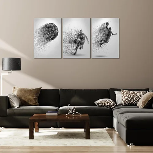 Miniatura 2 de Arte de lienzo para pared, silueta de partículas de baloncesto, póster de deportes, impresiones artísticas, pintura, cuadros enmarcados, obra