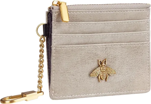 Miniatura 46 de SEAVILIA Tarjetero llavero cartera para mujer con ventana de identificación RFID monedero regalo abeja delgada minimalista pequeña cartera