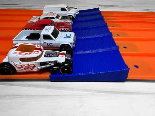 Miniatura 5 de 6 carriles de salto Compatible con el juego de pista de carreras de 6 carriles Super Hot Wheels Parada de 6 carriles (Azul)