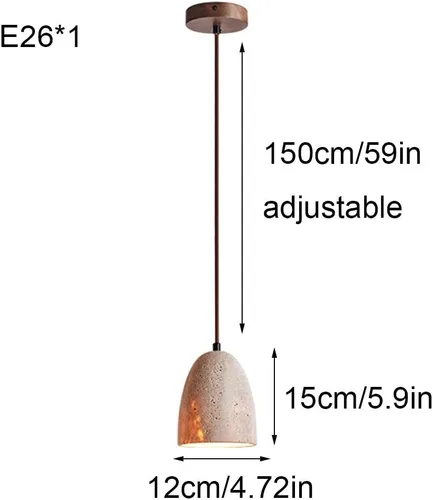 Miniatura 6 de Luces colgantes de piedra natural de mediados de siglo, lámpara colgante japonesa Wabi-Sabi para isla de cocina, lámpara colgante para fregadero