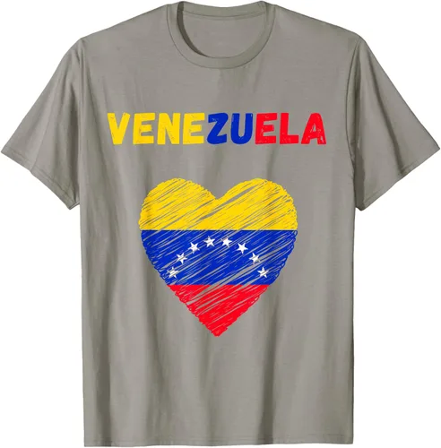 Miniatura 37 de Camiseta con la bandera venezolana con corazón de Venezuela, Negro