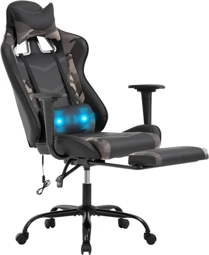Miniatura 21 de Silla de juegos grande y alta, silla ergonómica de escritorio para computadora, cómoda silla de oficina ajustable de altura ajustable con soporte