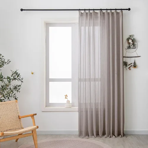 Miniatura 31 de Cortinas semitraslúcidas de lino neutro de 84 pulgadas de largo, cortinas y cortinas de lino beige crema que filtran la luz, tratamientos modernos
