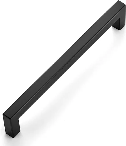 Ravinte - Paquete de 1 tirador cuadrado para gabinete de cocina de 7.5 pulgadas, negro mate, tiradores de cajón, negro; herrajes de cocina,
