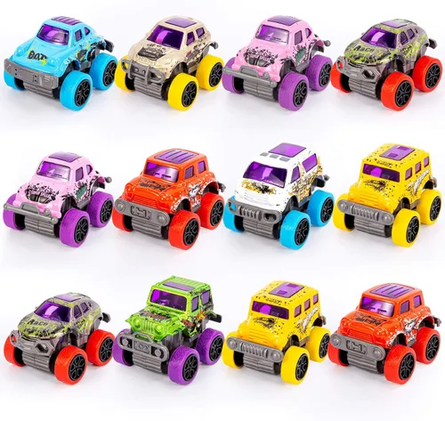 Miniatura 2 de Paquete de 12 huevos de Pascua rellenos con autos de aleación para niños de 3 a 6 años, vehículos monstruos de retroceso juguetes para recuerdos