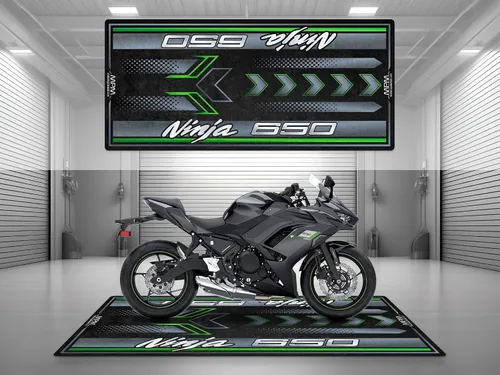 Miniatura 9 de Alfombrilla de estacionamiento para modelos de motocicleta Ninja serie 650, pantalla y alfombrilla para pozo, antideslizante, alfombra para piso