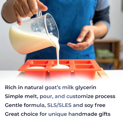 Miniatura 2 de velona Base de jabón de leche de cabra de 5 libras sin SLS/SLES Derretir y verter Barras naturales para el mejor resultado para la fabricación