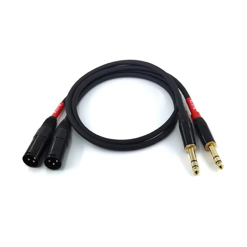 Miniatura 10 de Cable XLR de 1/4 de pulgada a 3 pines, cable equilibrado de micrófono TRS macho a XLR macho de 0.250 in (1 pie)