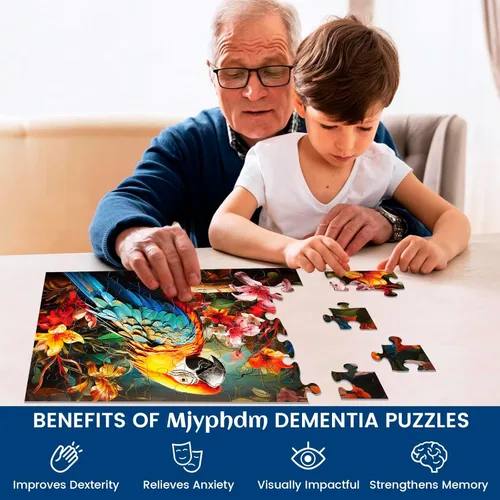 Miniatura 3 de 3 paquetes de rompecabezas de piezas grandes para personas mayores, rompecabezas de demencia de 48 piezas para adultos mayores, rompecabezas