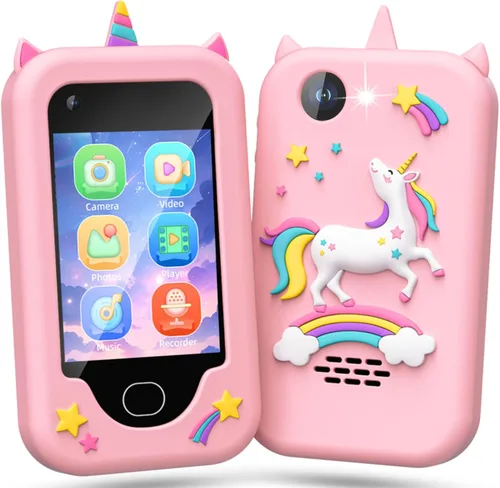 Miniatura 11 de Teléfono inteligente para niños, pantalla táctil, teléfono celular de doble cámara para niños, regalos de cumpleaños, dinosaurio para niños de 3 a