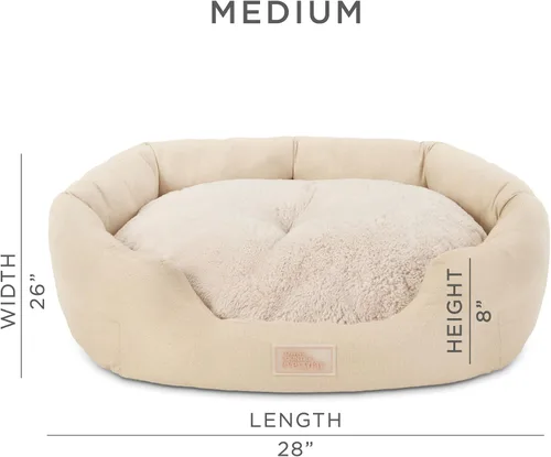 Miniatura 2 de Town & Country Everyday CuddleTown Cama para Mascotas Cuddler de Lino Sintético Cómoda y Acogedora, Espuma de Caja de Huevos de Apoyo y Calmante