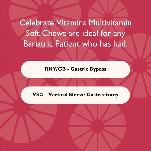 Miniatura 6 de Celebrate Vitamins Bariatric Multivitamin Soft Chews – Vitaminas y minerales esenciales, sin azúcar ni gluten – Bypass gástrico y suplemento