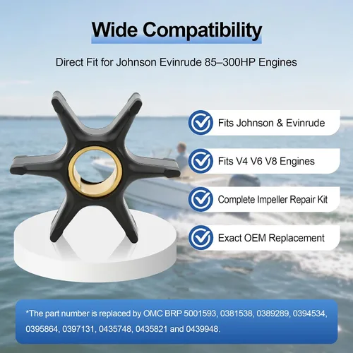 Miniatura 3 de MARKGOO Kit de impulsor de bomba de agua 5001593 para Evinrude Johnson OMC fuera de borda 85-300 HP Motor de barco Piezas de repuesto 435821 777816