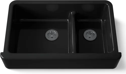 Miniatura 64 de KOHLER Whitehaven® K-6427-42 - Fregadero de cocina empotrado de 35-3/4 pulgadas, autorecortable, Smart Divide, Grande/Mediano con Delantal alto