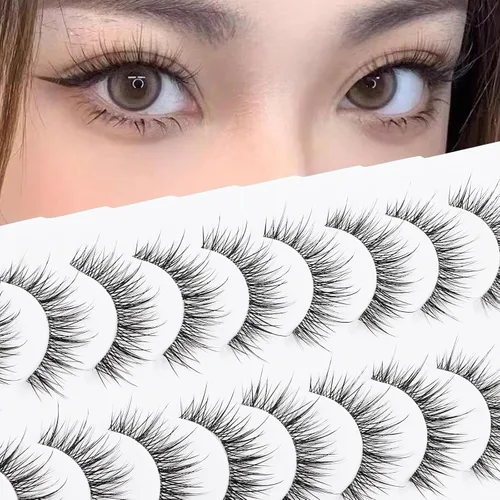 Miniatura 13 de Pestañas postizas de visón 3D, pestañas postizas naturales y finas, 0.59 pulgadas, pestañas largas y esponjosas, herramientas de maquillaje de ojos