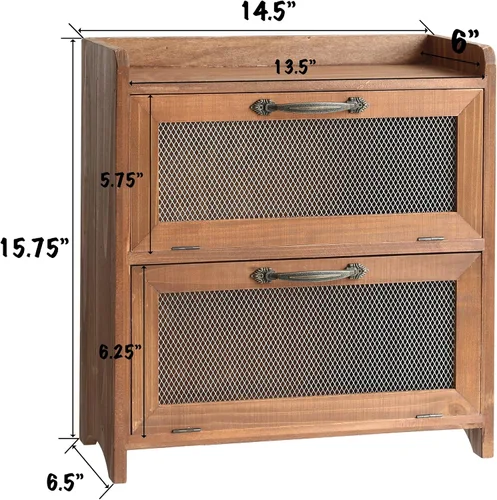 Miniatura 3 de COLLECTIVE HOME - Armario de almacenamiento de 2 niveles, gabinete de encimera, organizador de madera para cocina, sala de estar, dormitorio, Marrón