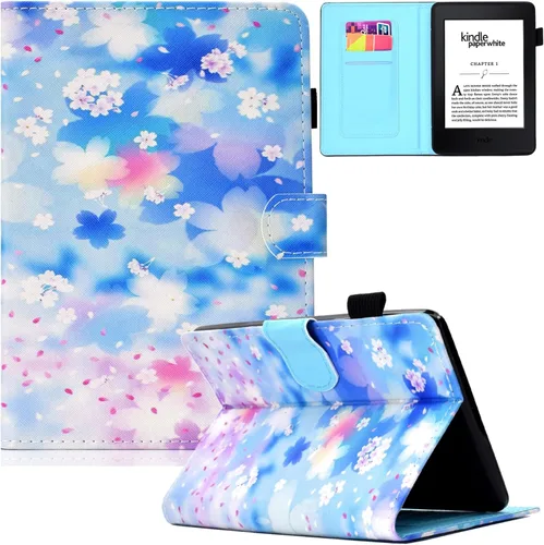 Funda para Kindle Paperwhite, de piel sintética, con ranuras para tarjetas, con tapa de apagado y encendido automático para Amazon Kindle Paperwhite
