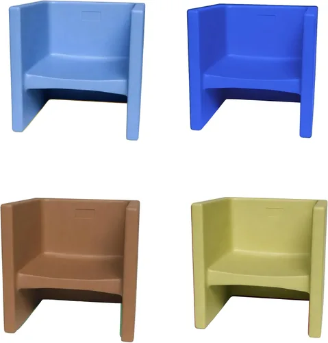 Miniatura 11 de Children's Factory Silla cúbica 3 en 1 para niños, muebles de aula de asientos flexibles, paquete de 1, almendra Polyethylene Toddler Outdoor