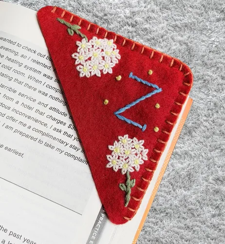Miniatura 17 de Marcapáginas de esquina bordadas a mano personalizadas, Marcadores para mujeres, Marcador personalizado para los amantes de los libros, lindo Verde