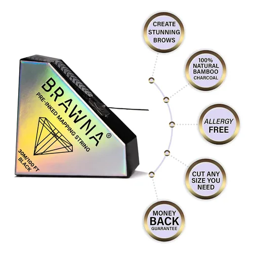 Miniatura 4 de BRAWNA PMU Supplies - Cuerda de mapeo preentintada para microblading y microsombreado de cejas - Cuerda de microblading premium - Herramienta