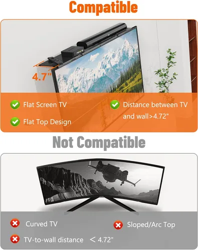 Miniatura 6 de Soporte para barra de sonido, estante superior de TV de acero sin perforaciones, se adapta a la mayoría de barras de sonido de hasta 15 libras