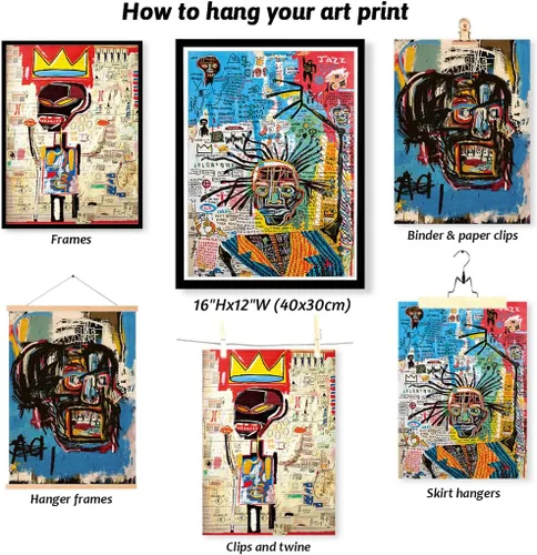 Miniatura 4 de 3 piezas de arte callejero de grafiti azul para decoración de pared, arte moderno, estética, lienzo, pintura, pintura abstracta, póster de hombre