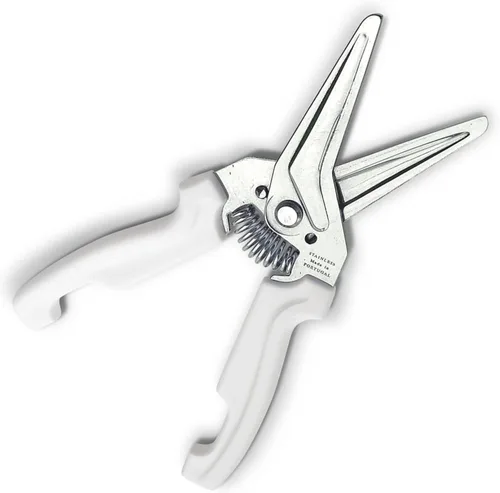 JERO Tijeras de cocina de acero inoxidable asistidas por resorte con soporte, tijeras de cocina perfectas para hierbas, recorte floral, manualidades