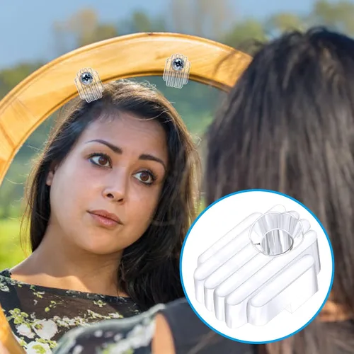 Miniatura 5 de Blulu Paquete de 20 clips sujetadores de espejo para vidrio de 6 mm (6/25 pulgadas), kit para colgar espejos en la pared, sujetadores de retención