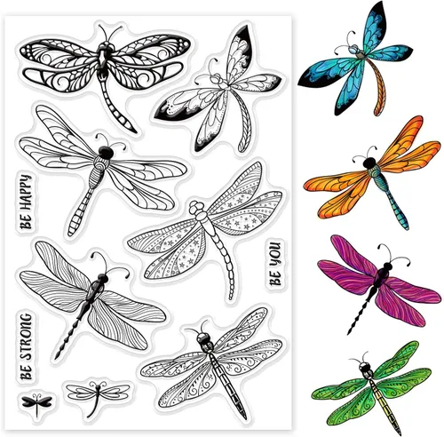 Miniatura 10 de GLOBLELAND Sellos transparentes de abeja para decoración de álbumes de recortes, diseño de abeja Happy Greetings, sello de silicona transparente