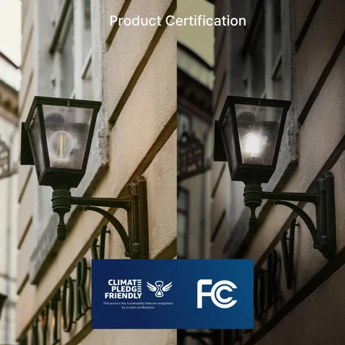 Miniatura 4 de FLSNT Foco Sensor de Atardecer a Amanecer para Exterior A19 LED, 5000K Luz Diurna, 7W (equivalente a 60W), 800LM, Base E26 de Filamento Vintage, 60w